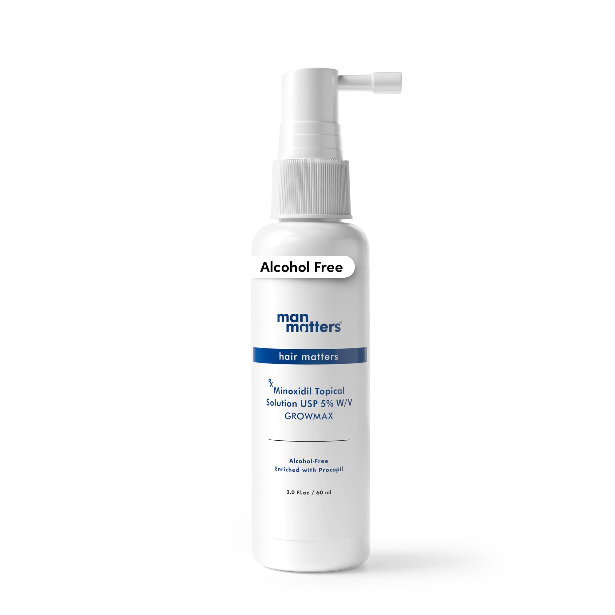 Man Matters Minoxidil Topical Solution 5% W/V GROWMAX Alcohol-Free for men's hair regrowth.