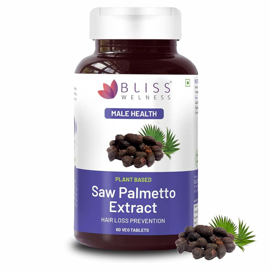 Saw Palmetto Extract Supplement for natural men's hair regrowth by blocking DHT.