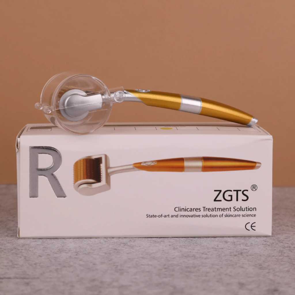 ZGTS Professional Gold Plated 192 Needles Titanium Alloy Derma Roller