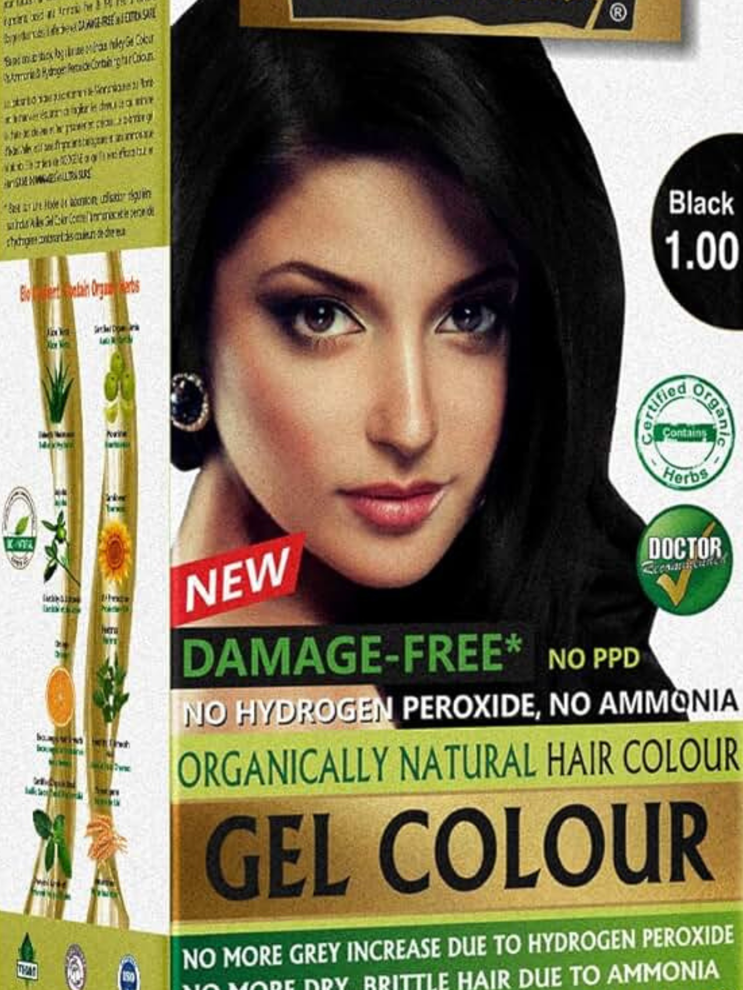 Indus Valley Damage-Free Gel Hair Color, a PPD and ammonia-free option safe for sensitive scalps during minoxidil therapy.