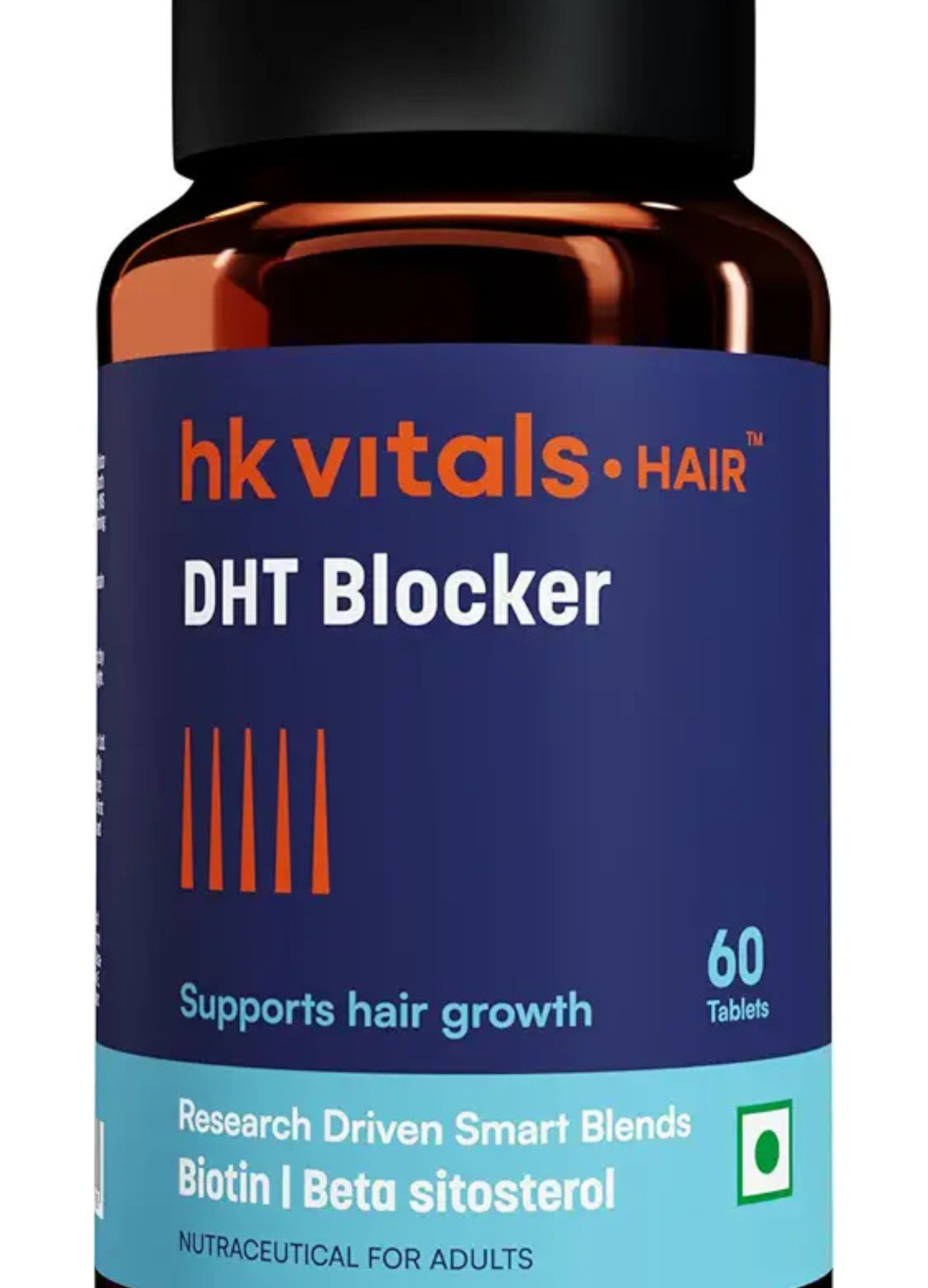 HealthKart HK Vitals DHT Blocker with Biotin and Stinging Nettle Extract for supporting scalp health and follicle strength.